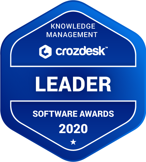 Knowledge Management Software Award 2020 Leader Badge