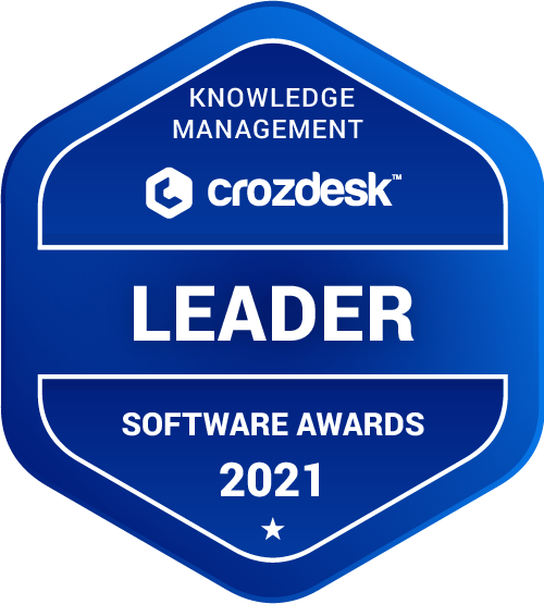 Knowledge Management Software Award 2021 Leader Badge