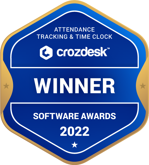 Attendance Tracking & Time Clock Software Award 2022 Winner Badge