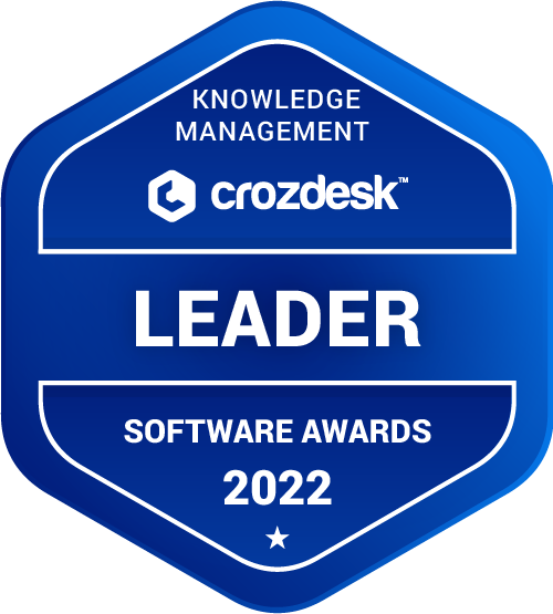 Knowledge Management Software Award 2022 Leader Badge