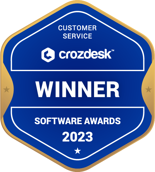 Customer Service Software Award 2023 Winner Badge
