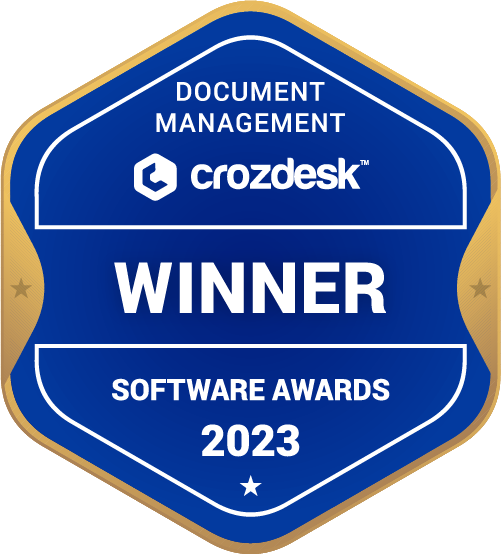 Document Management Software Award 2023 Winner Badge