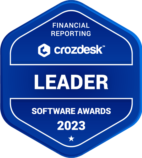 Financial Reporting Software Award 2023 Leader Badge