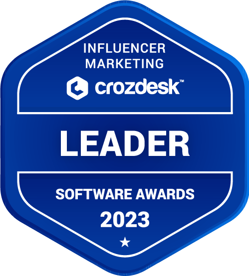 Influencer Marketing Software Award 2023 Leader Badge