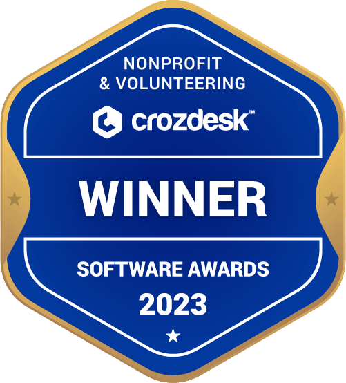 Nonprofit & Volunteering Software Award 2023 Winner Badge