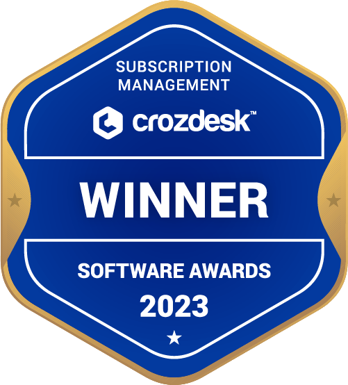 Subscription Management Software Award 2023 Winner Badge