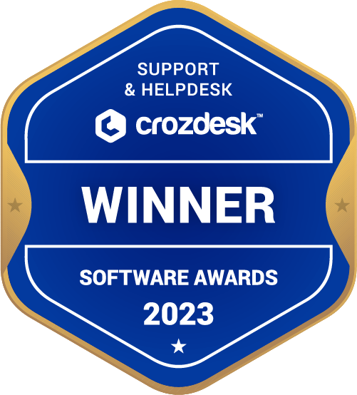 Support & Helpdesk Software Award 2023 Winner Badge