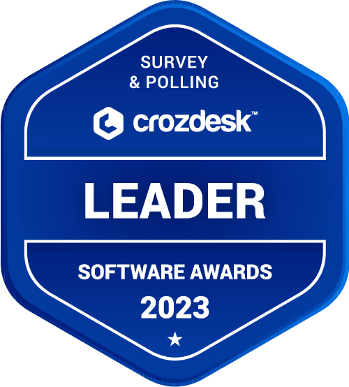 Survey & Polling Software Award 2023 Leader Badge