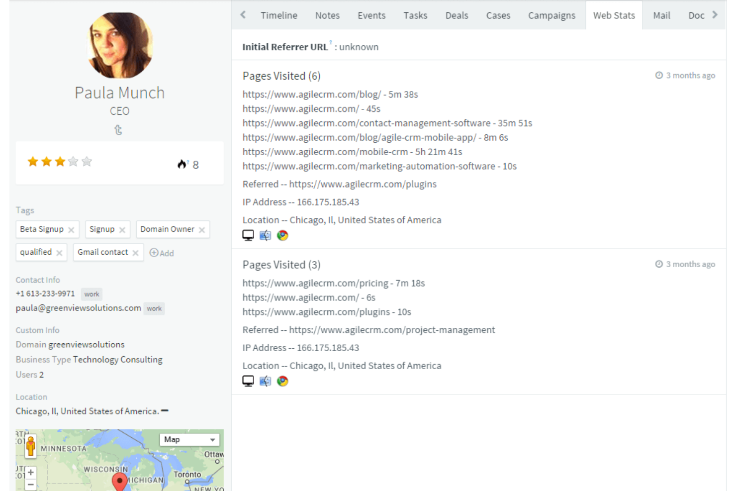  screenshot - Reseña de Agile CRM: ventajas, desventajas, características y precios