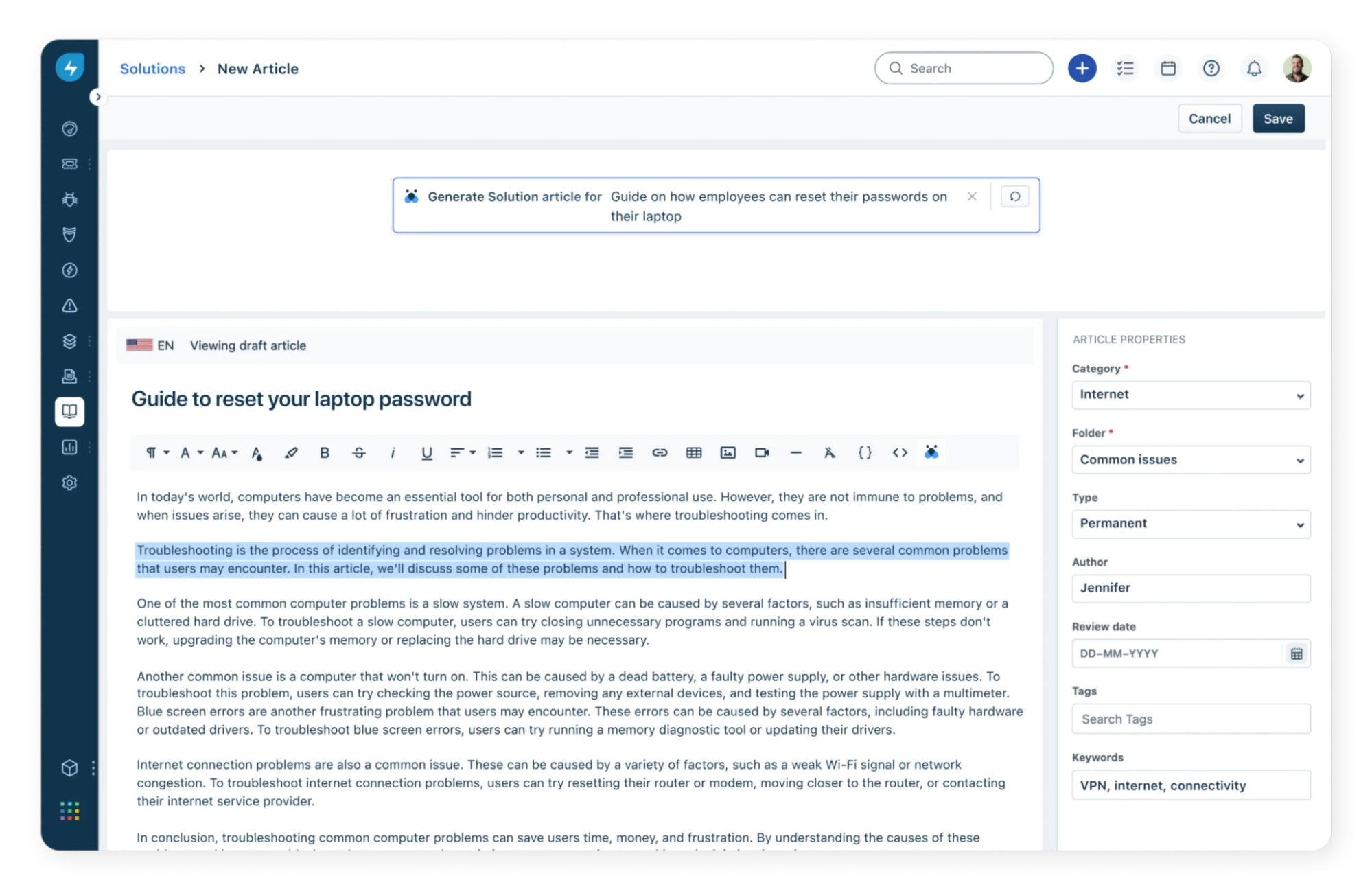  screenshot - Freshservice Review: Pros, Cons, Features, and Pricing