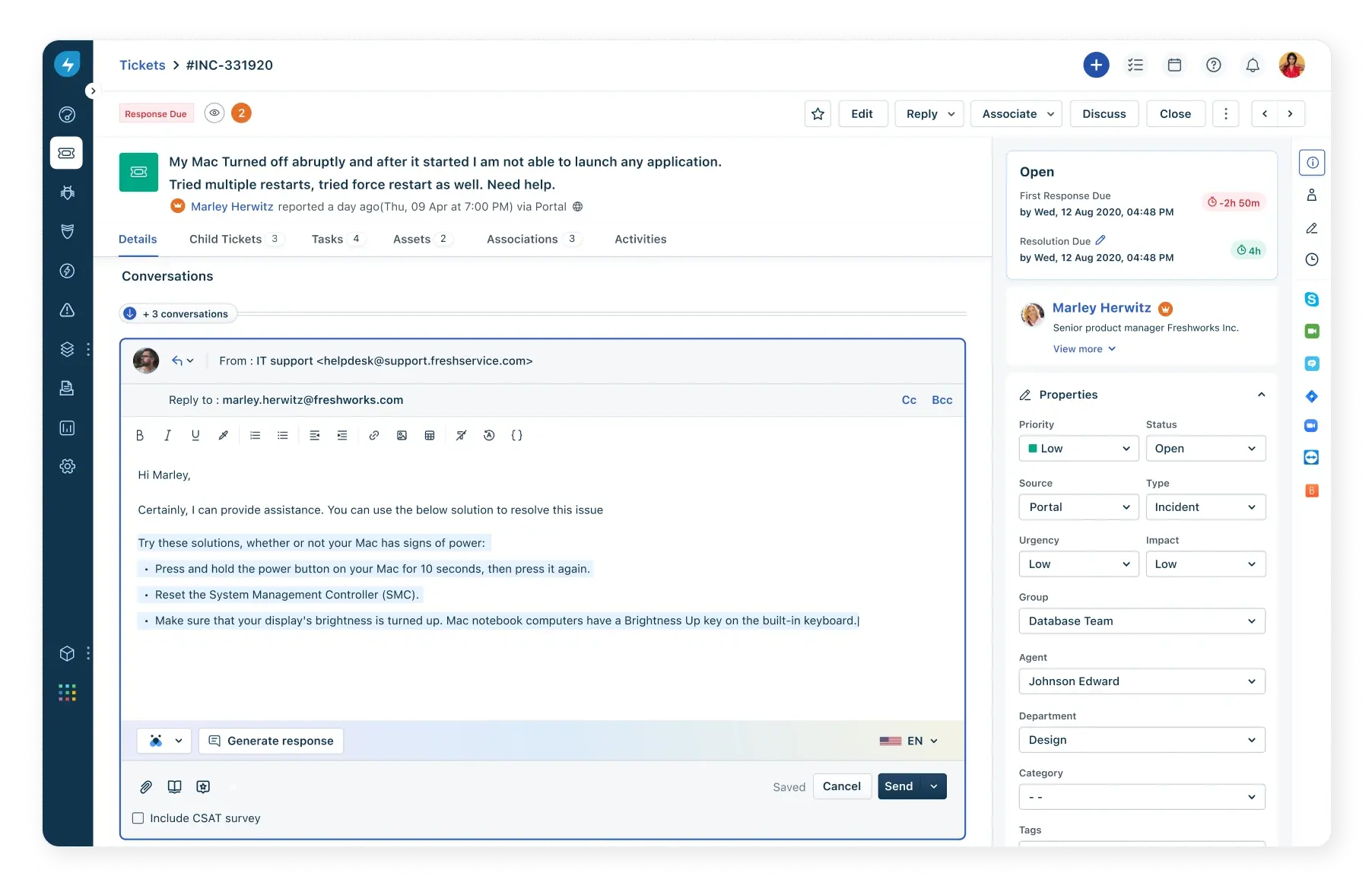  screenshot - Freshservice Review: Pros, Cons, Features, and Pricing