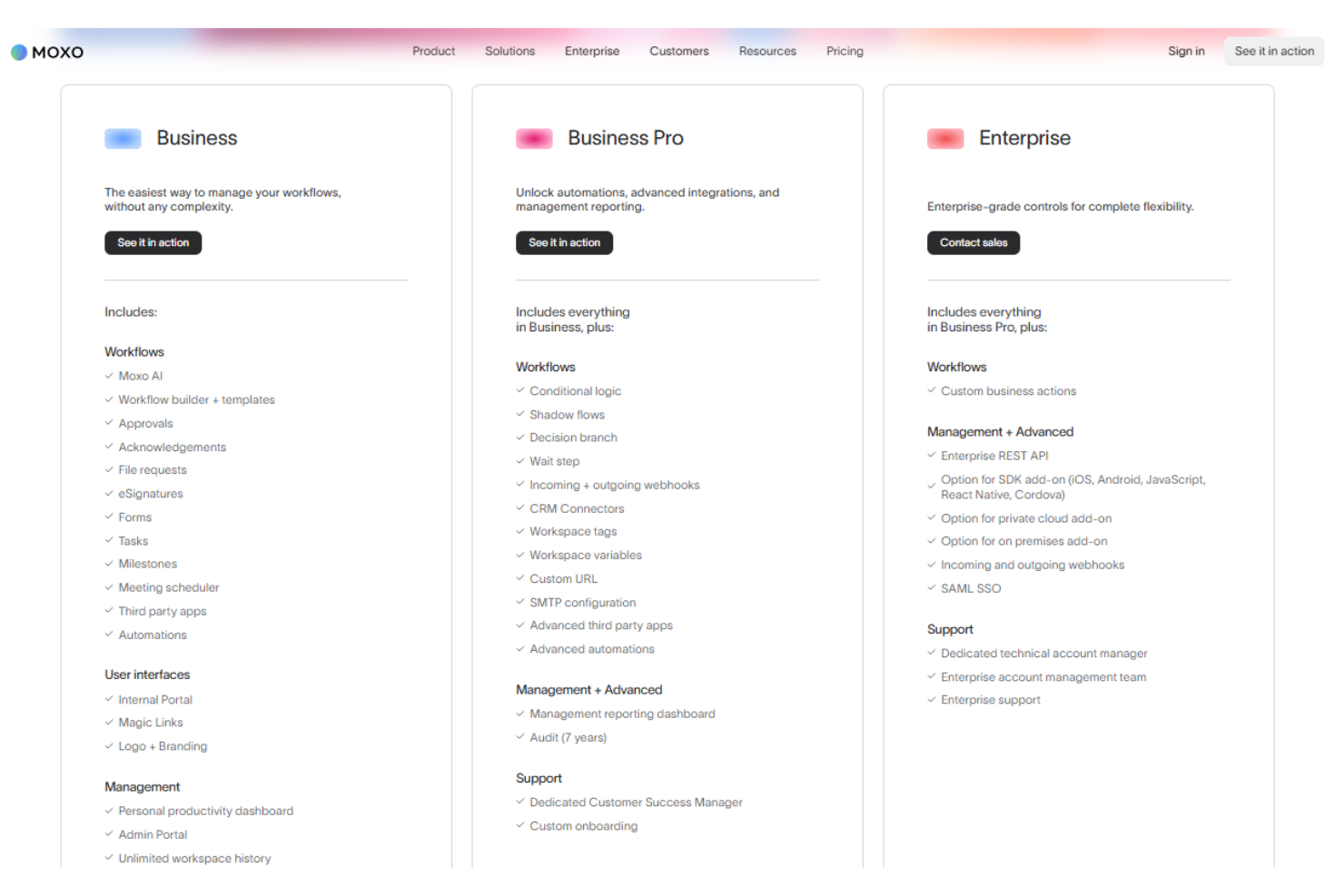  screenshot - Moxo-arvostelu: hyvät ja huonot puolet, ominaisuudet ja hinnoittelu