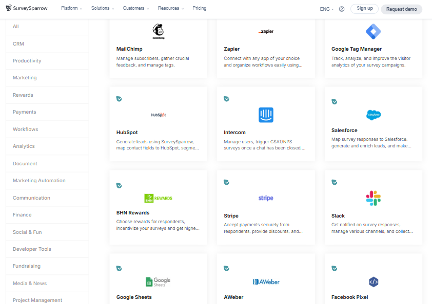  screenshot - SurveySparrow-Bewertung: Vor- und Nachteile, Funktionen und Preise