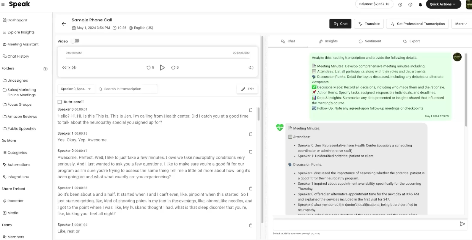  screenshot - Speak AI Review: Pros, Cons, Features, and Pricing