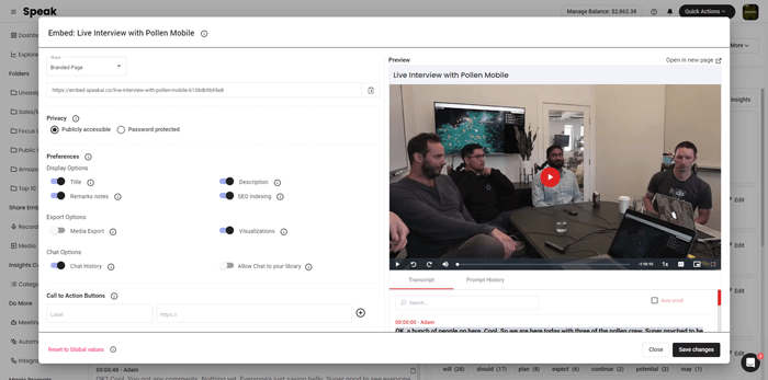  screenshot - Speak AI Review: Pros, Cons, Features, and Pricing