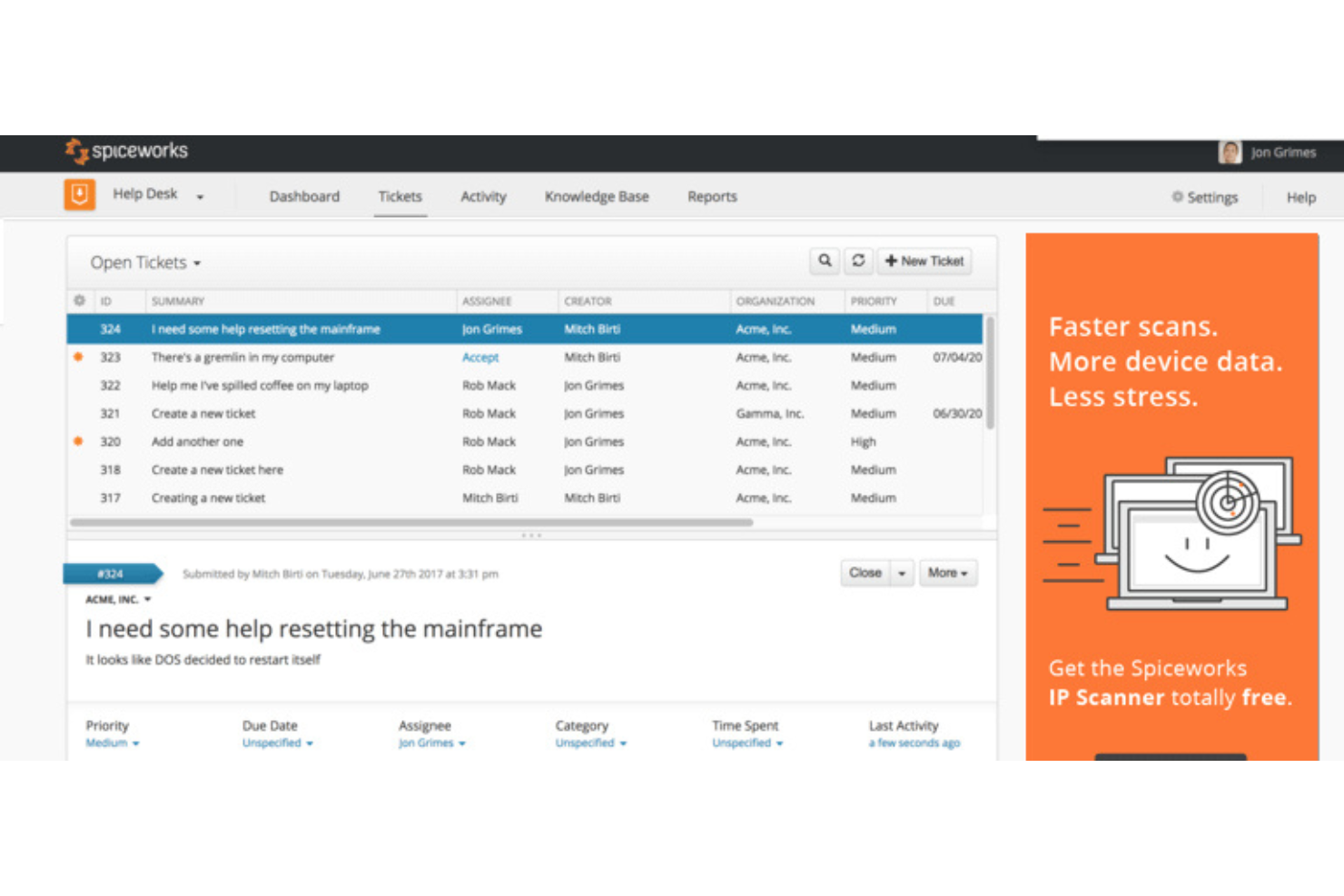  screenshot - Spiceworks-Bewertung: Vor- und Nachteile, Funktionen und Preise