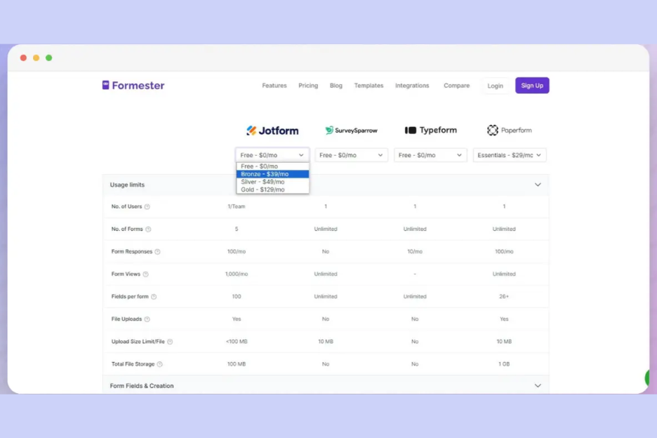Formester screenshot - 10 beste KI-Umfrage-Ersteller im Test 2026