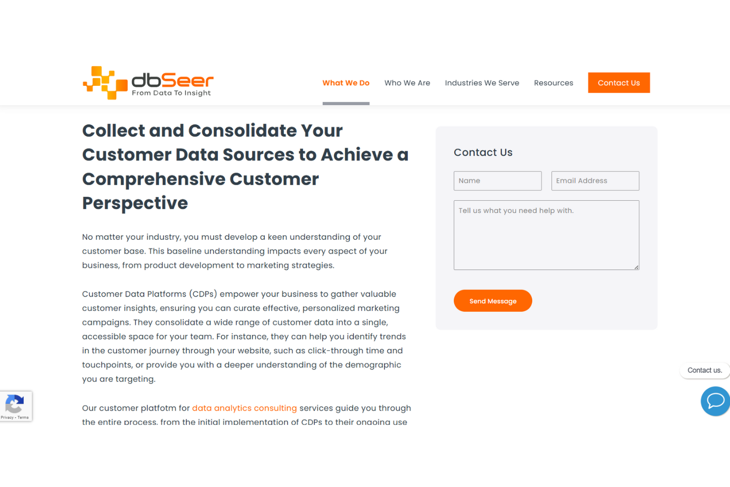 dbSeer screenshot - 10 meilleurs consultants en plateformes de données clients en 2026