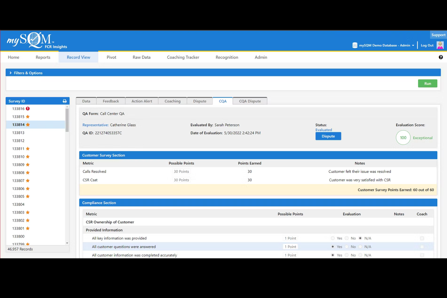mySQM Auto QA screenshot - Die 10 besten Softwarelösungen für Callcenter-Coaching im Test 2026