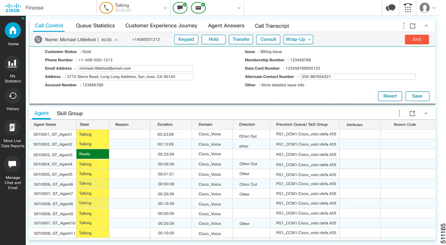 Cisco Finesse screenshot - Les 10 meilleurs logiciels de bureau pour agents de centre d’appels en 2026
