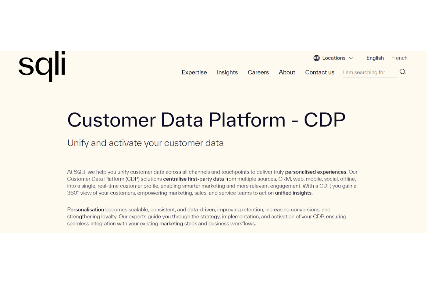SQLI screenshot - 10 meilleures plateformes de données clients en Belgique en 2026