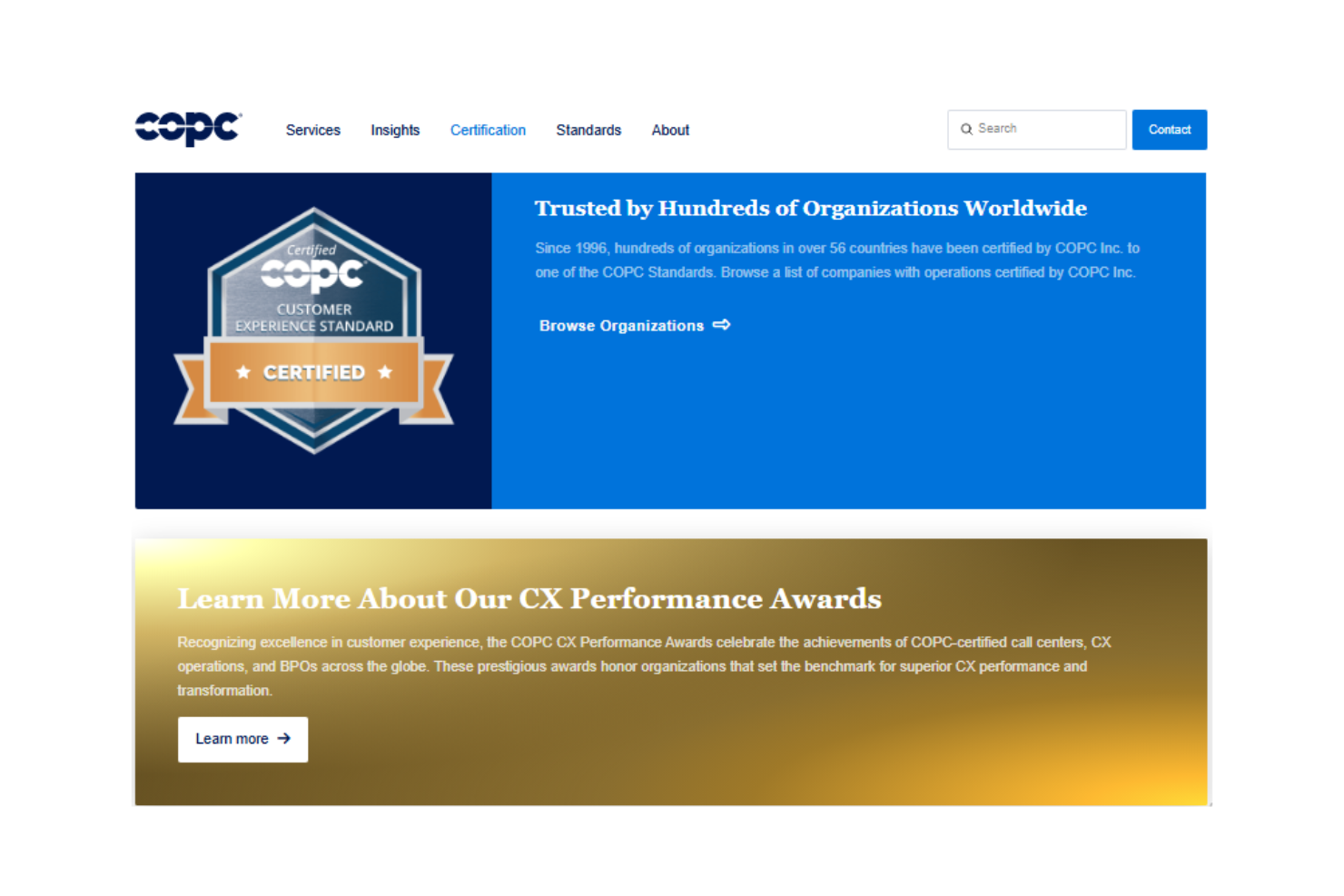 COPC Inc. screenshot - 10 meilleurs consultants en centres de contacts évalués en 2026