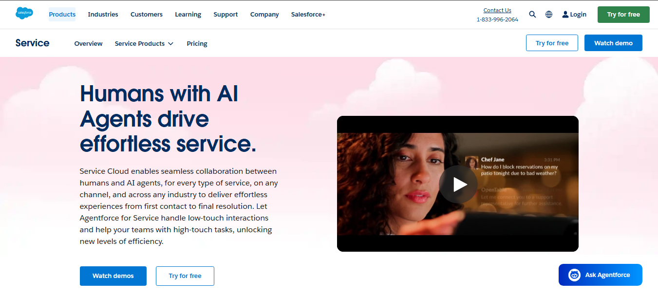 Agentforce Service (formerly Service Cloud) screenshot - Les 10 meilleurs logiciels de centre d’appels CRM évalués en 2026
