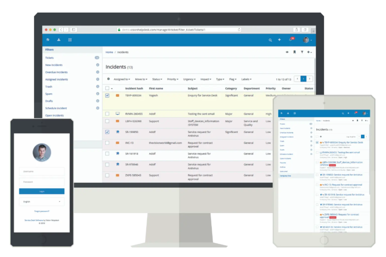 Vision Helpdesk screenshot - Les 10 meilleurs logiciels de service d’assistance mobile évalués en 2026