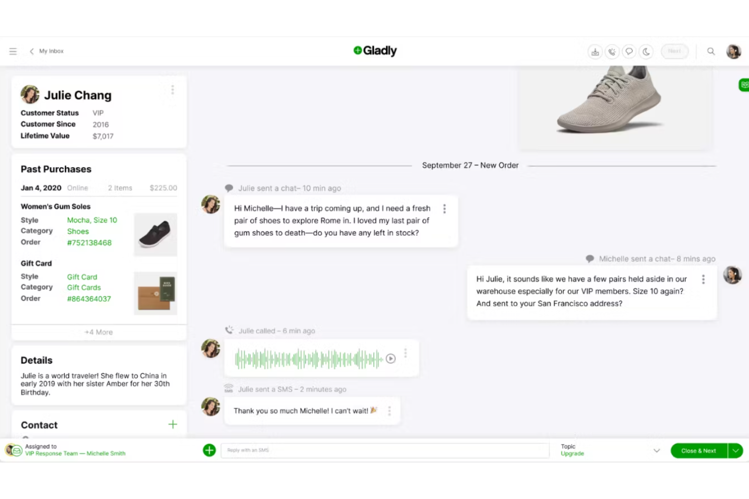 Gladly screenshot - 10 meilleurs outils de gestion des interactions avec les clients pour 2026
