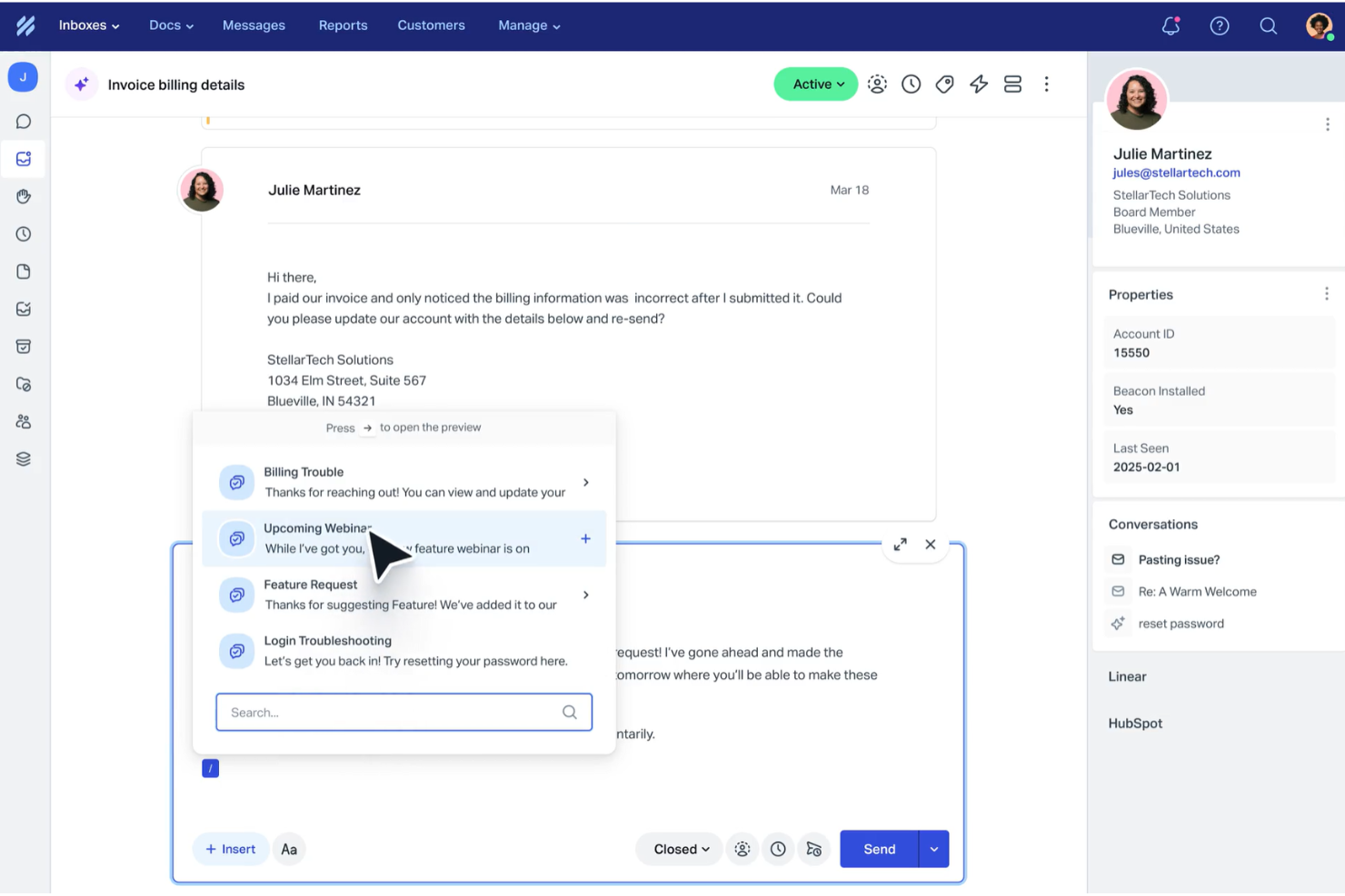 Help Scout screenshot - Les 10 meilleurs logiciels de centre d’assistance par e-mail de 2026