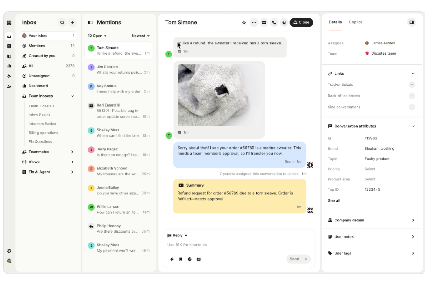 Intercom screenshot - 10 beste KI-Kundenerlebnisplattformen im Jahr 2026