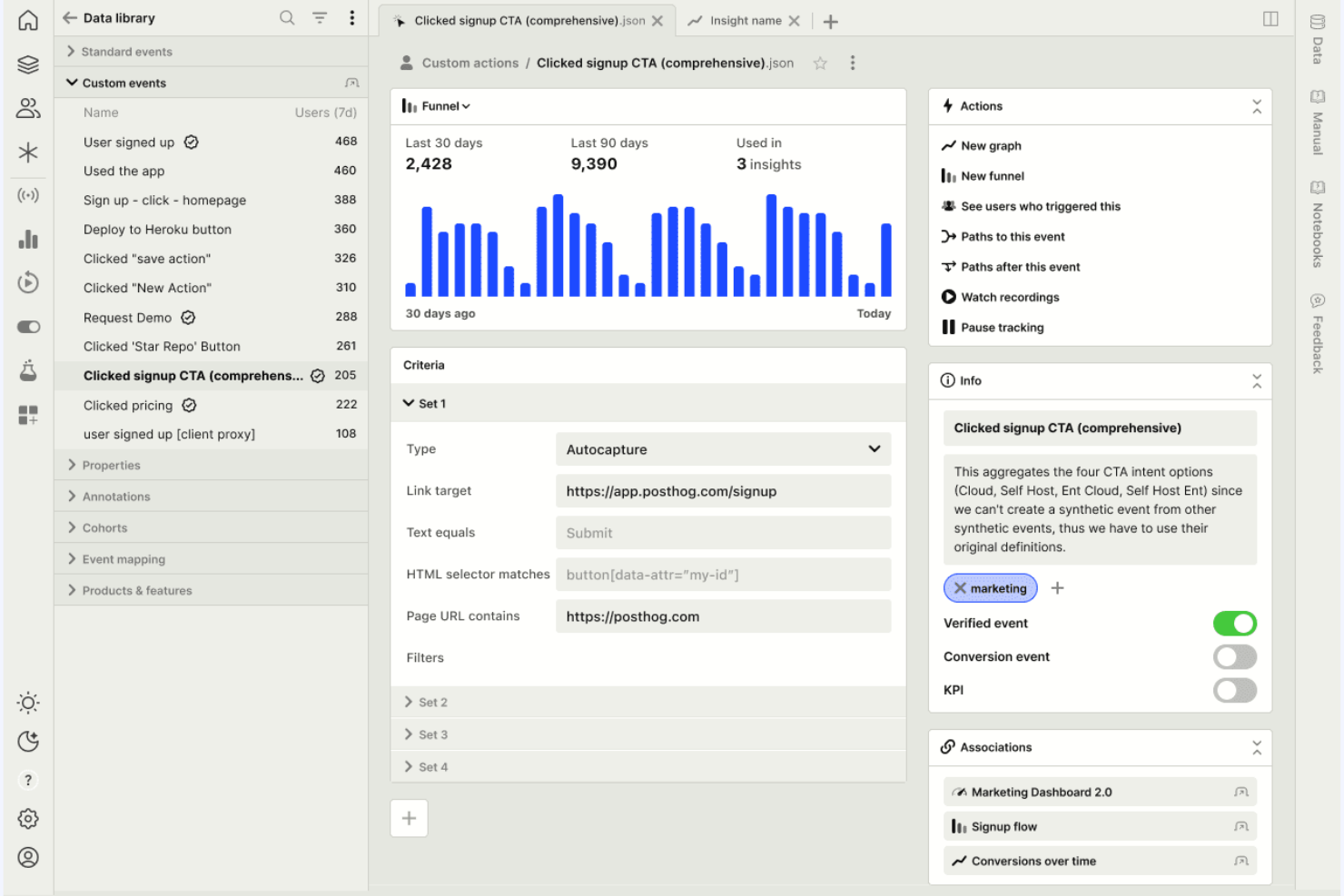 PostHog screenshot - 10 meilleures alternatives à Mixpanel pour l’analyse des utilisateurs en 2026