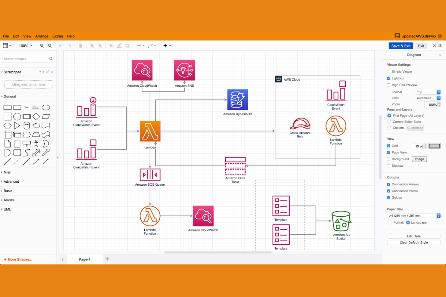 draw.io screenshot - 10 meilleures alternatives à Lucidchart pour créer des diagrammes en 2026