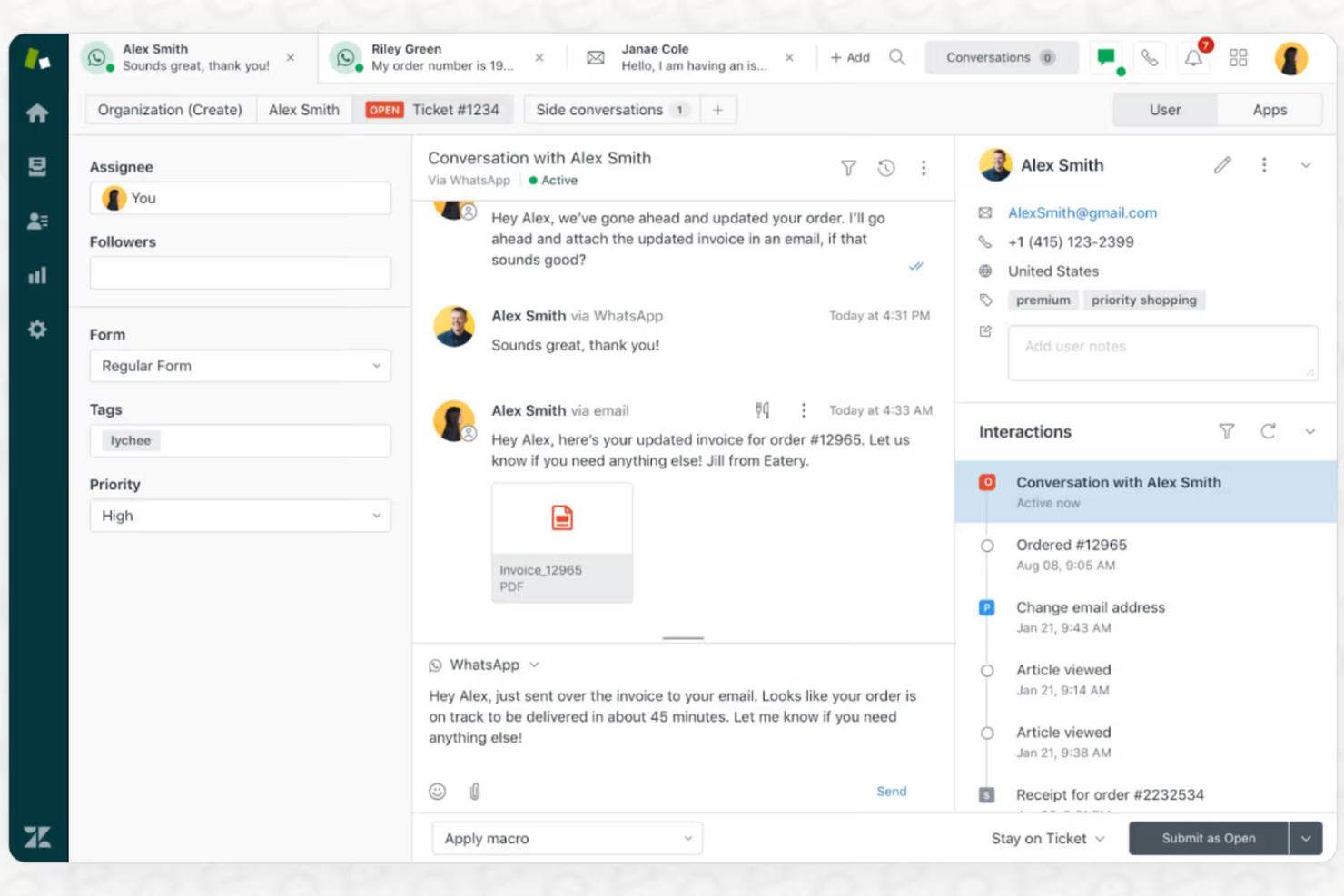 Zendesk screenshot - 10 meilleures alternatives à Kixie pour la numérotation commerciale en 2026