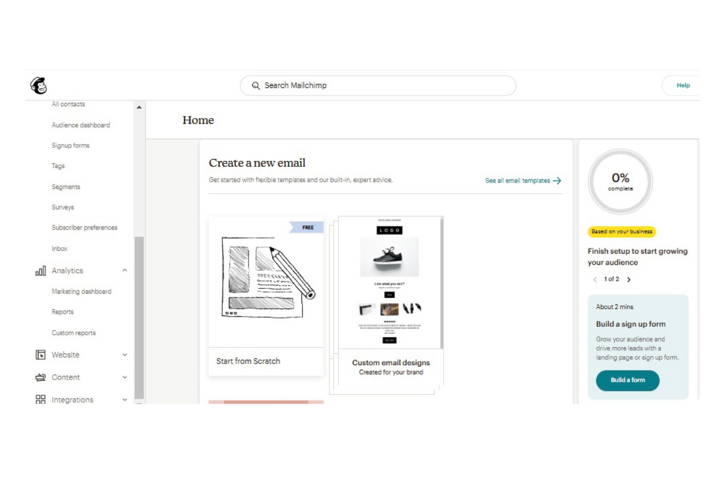 Mailchimp screenshot - 10 meilleures alternatives à Keap pour la GRC et l’automatisation en 2026