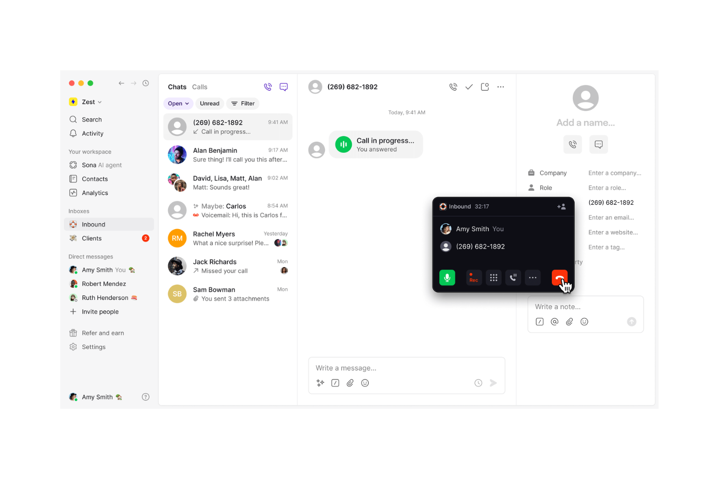Quo screenshot - 10 beste Ringover-Alternativen für Cloud-Telefonie im Jahr 2026