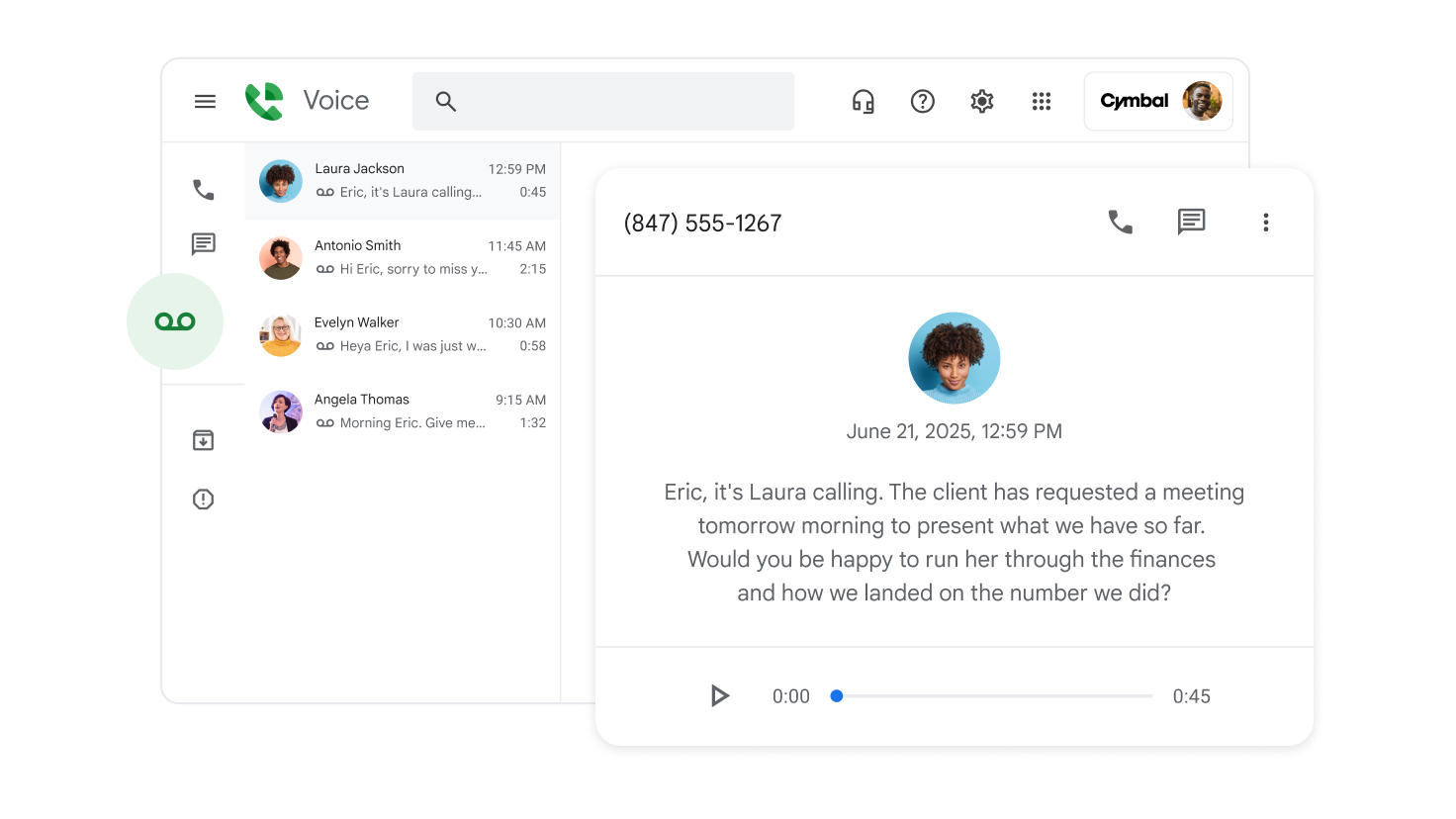 Google Voice screenshot - 10 beste Ringover-Alternativen für Cloud-Telefonie im Jahr 2026