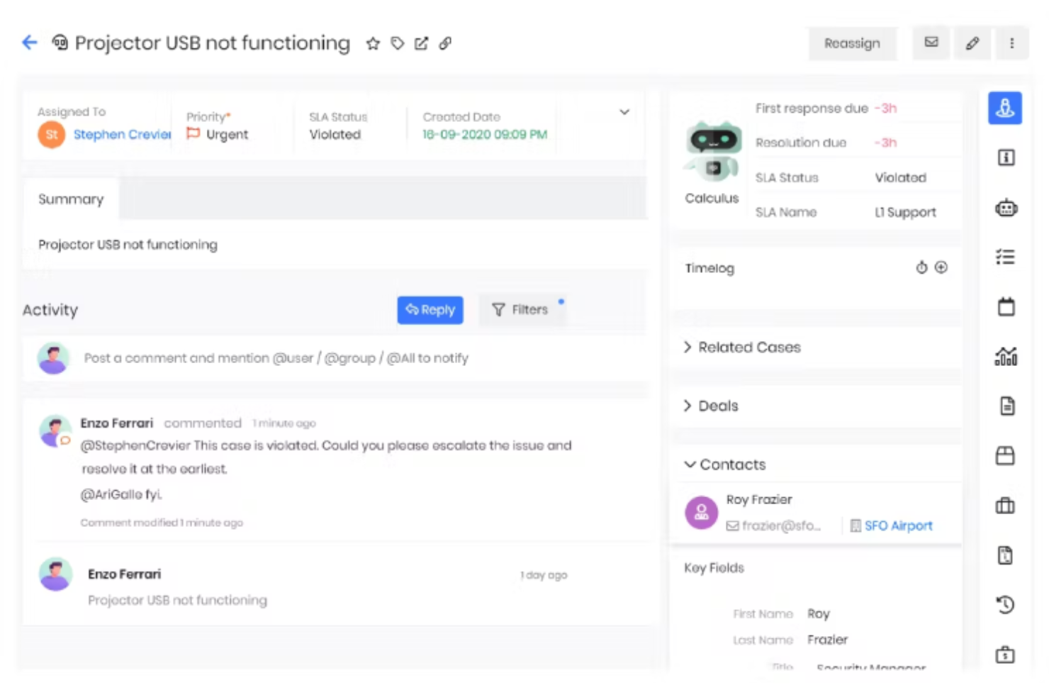 Vtiger screenshot - 10 meilleures alternatives à Kayako pour le support client en 2026
