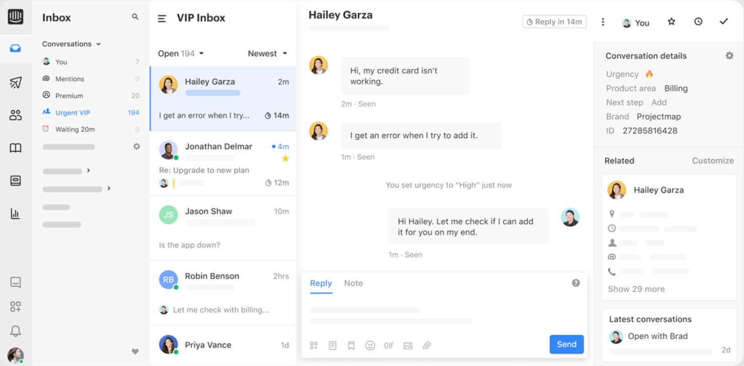 Intercom screenshot - 10 meilleures alternatives à Freshdesk évaluées en 2026