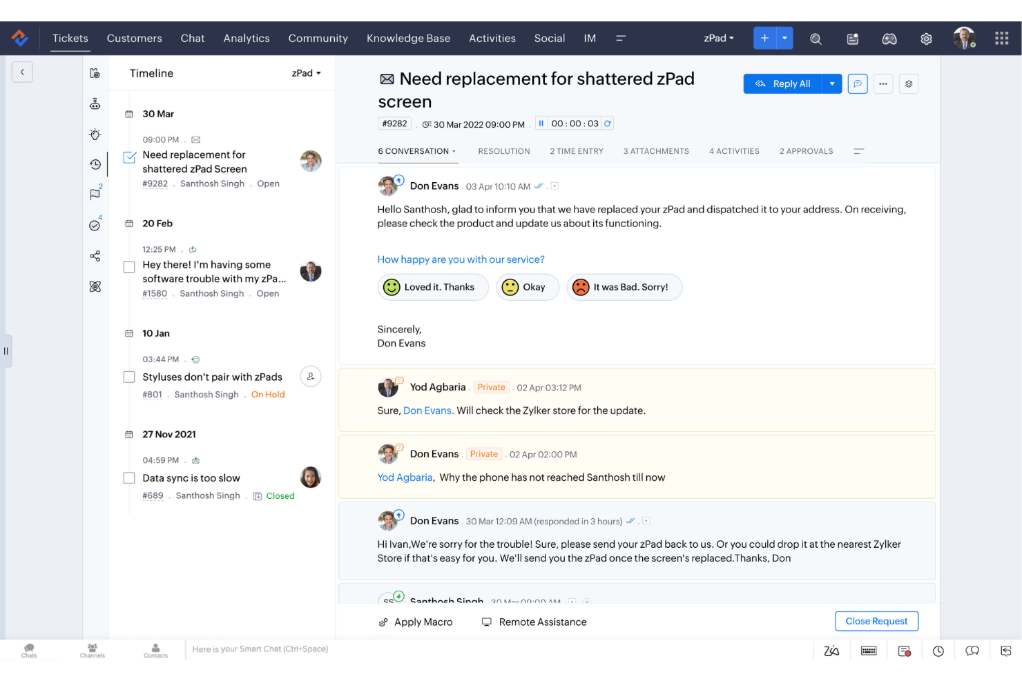 Zoho Desk screenshot - 10 meilleures alternatives à Freshdesk évaluées en 2026