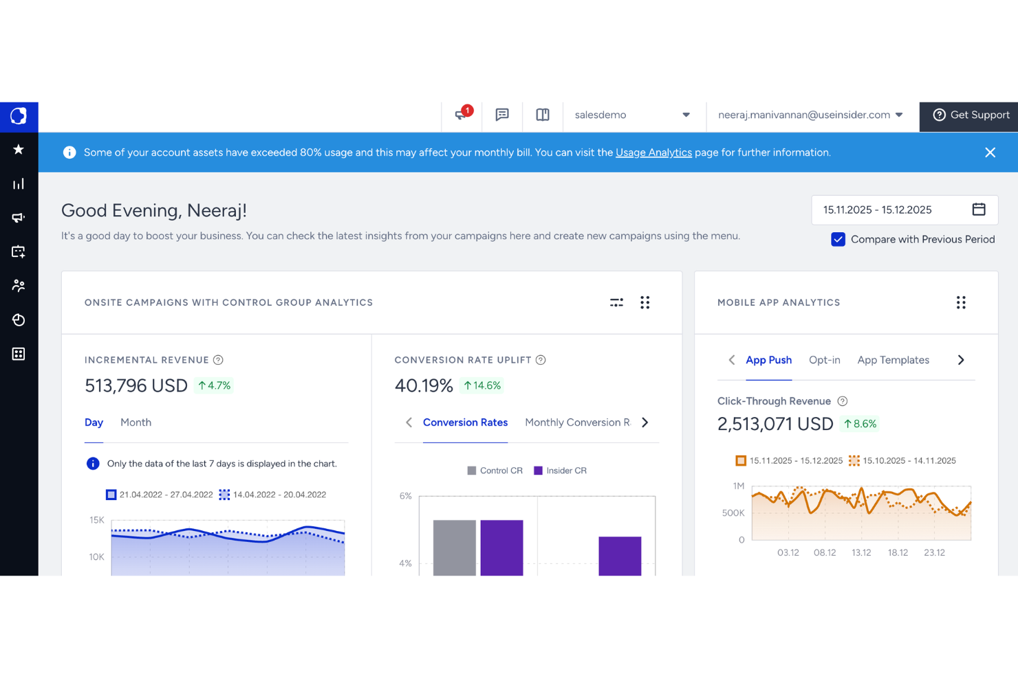 Insider One screenshot - 10 beste KI-Tools zur Zuordnung der Kundenreise im Jahr 2026