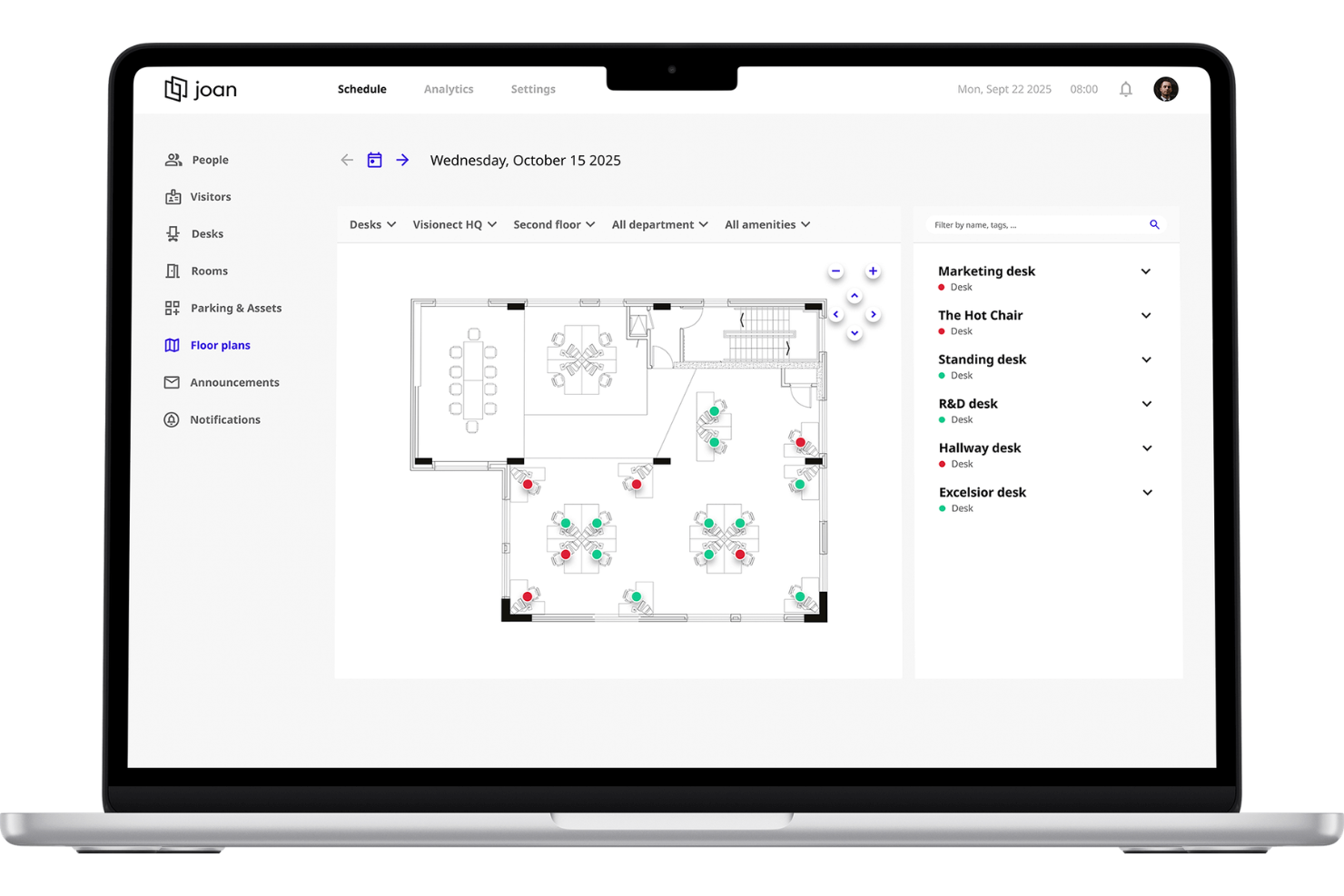 Joan screenshot - 10 meilleurs logiciels de réservation de bureaux partagés pour les centres d’appels en 2026