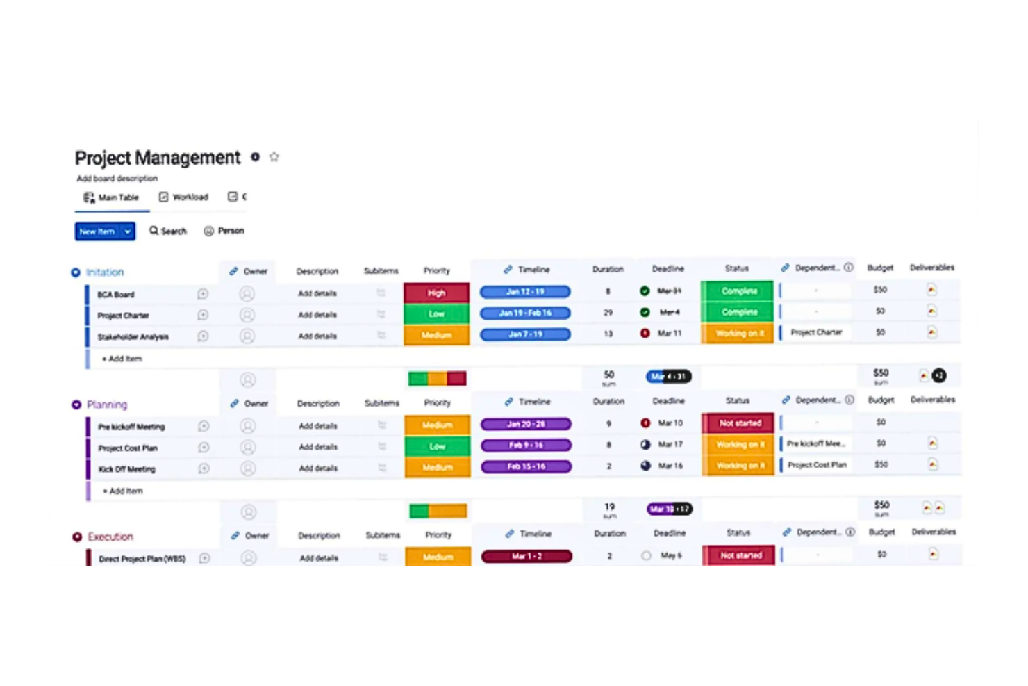 monday AI Workspace screenshot - Las 10 mejores herramientas de productividad analizadas para 2026