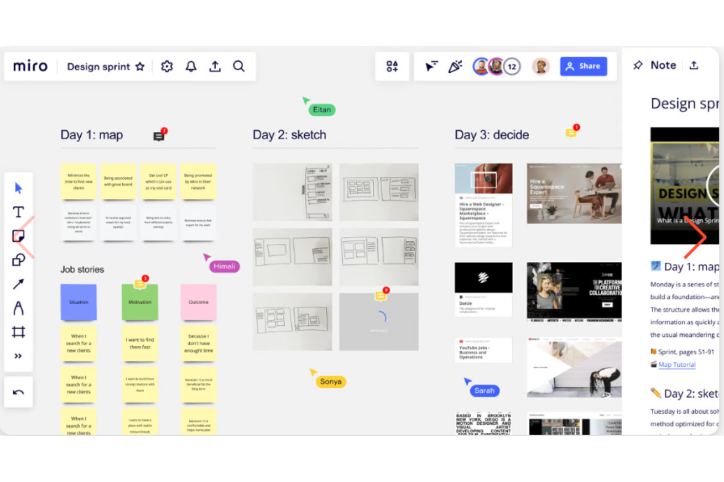 Miro screenshot - 10 meilleurs logiciels de gestion de projets marketing pour 2026