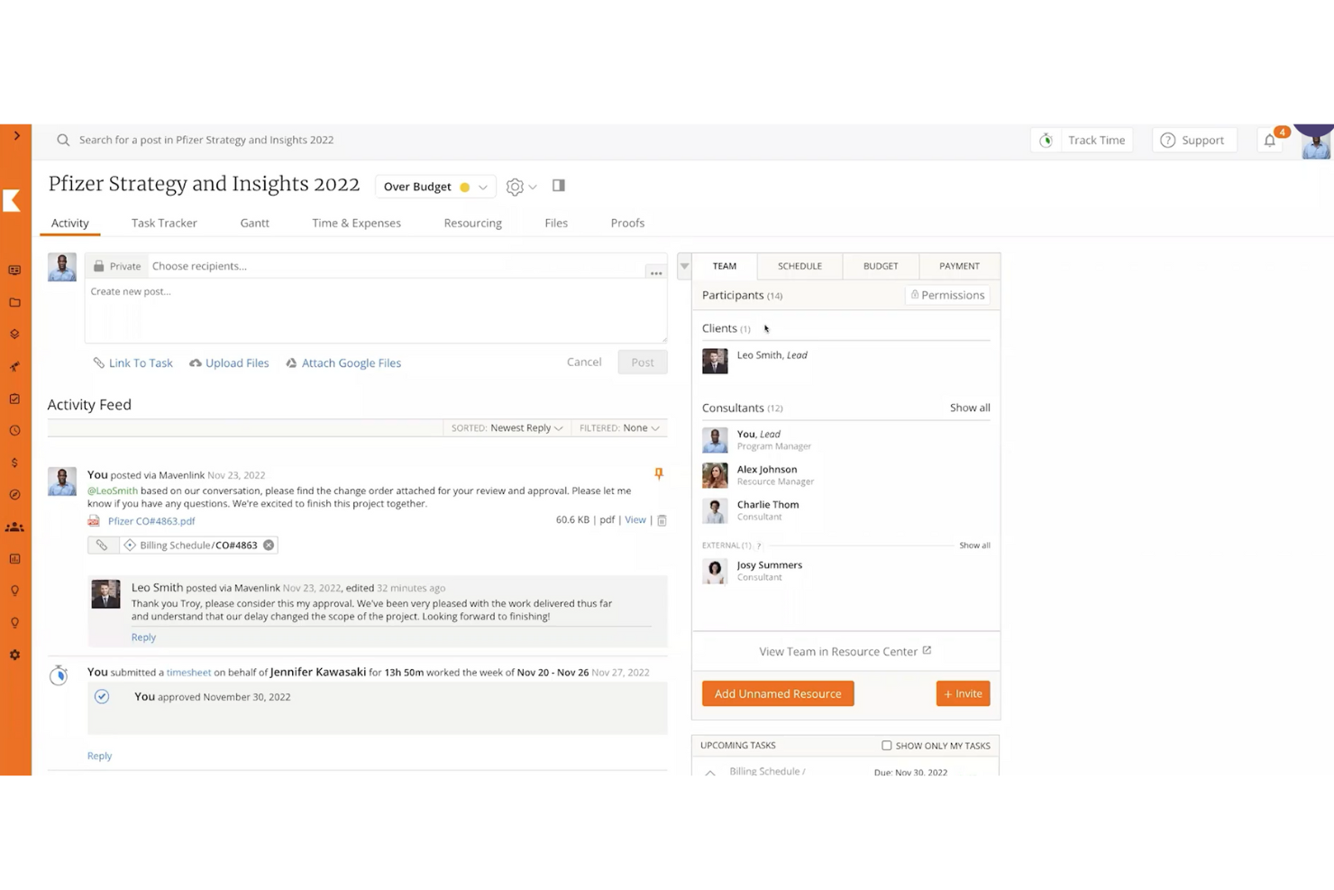 Kantata screenshot - 10 meilleurs logiciels de gestion de projets marketing pour 2026