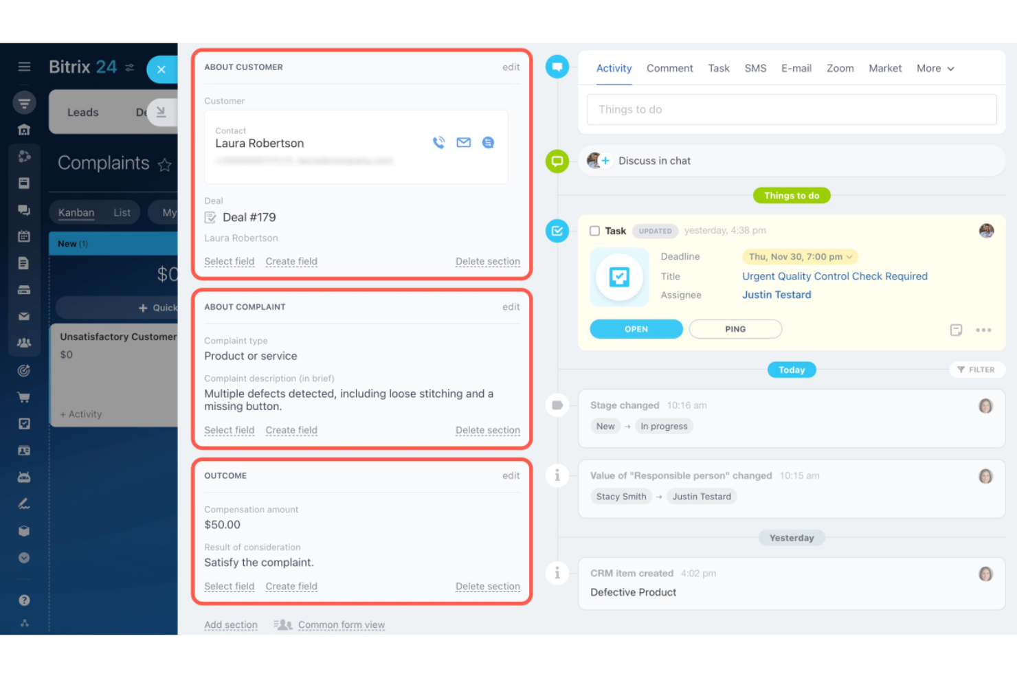 Bitrix24 screenshot - 10 beste Odoo-Alternativen für Geschäftsmanagement im Jahr 2026