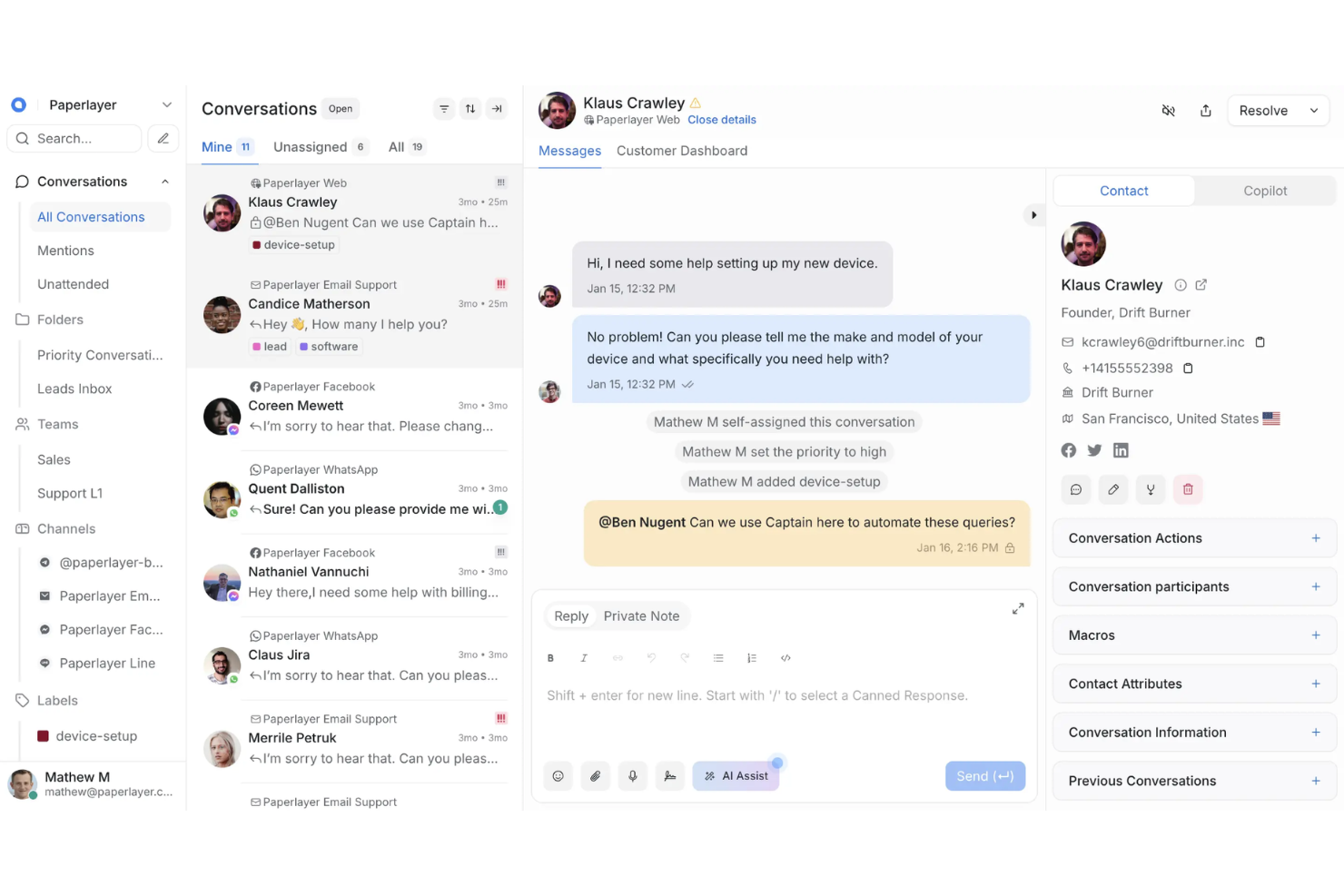 Chatwoot screenshot - Las 10 mejores alternativas a Odoo para la gestión empresarial en 2026