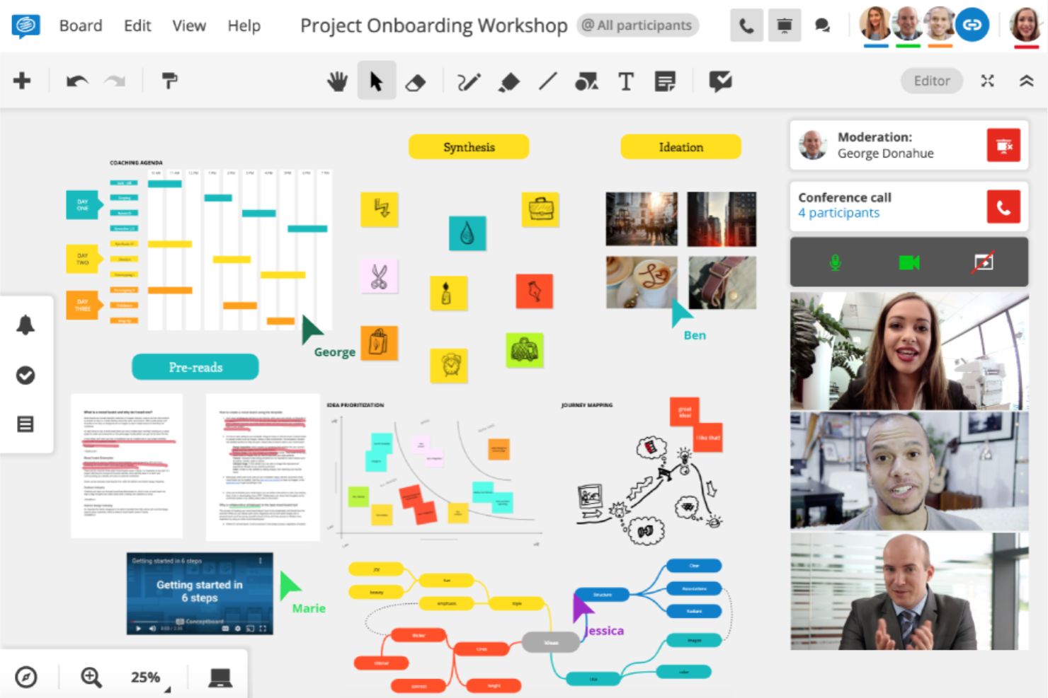 Conceptboard screenshot - 10 meilleures alternatives à Miro pour la collaboration visuelle en 2026