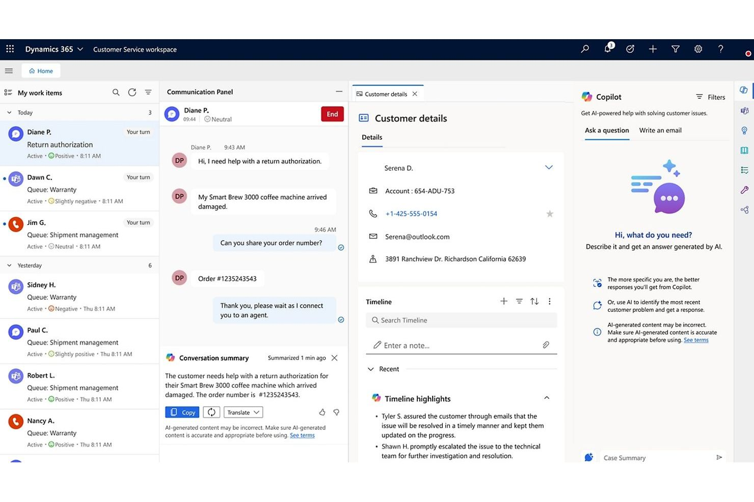 Microsoft Dynamics 365 screenshot - 10 meilleures alternatives à Zoho CRM pour le service client en 2026