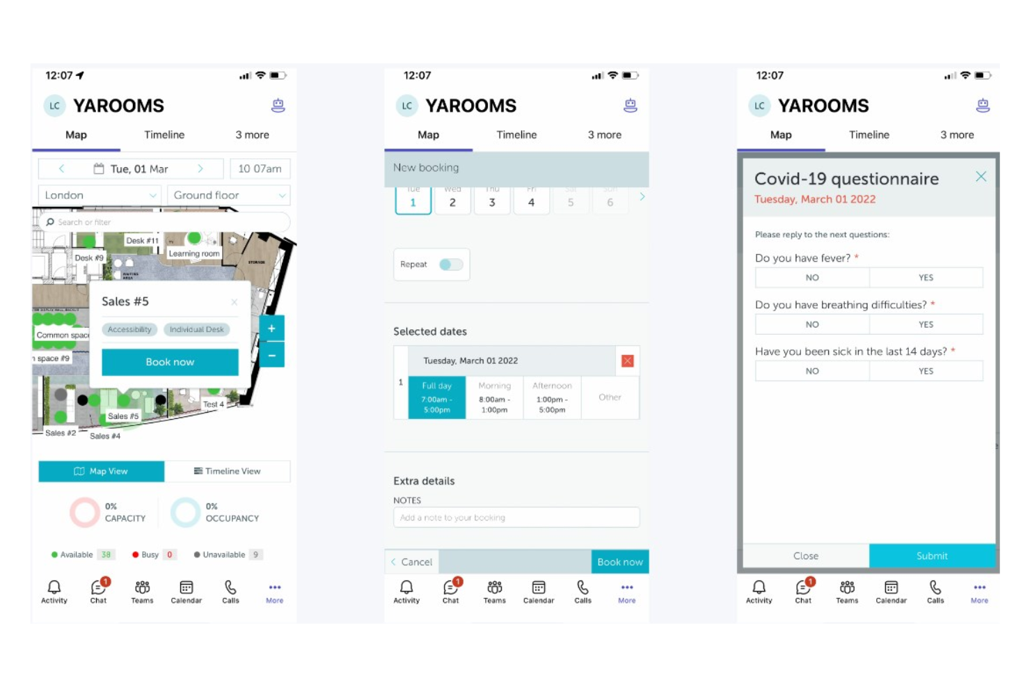 YAROOMS screenshot - Los 10 mejores programas empresariales para reservar escritorios flexibles en 2026